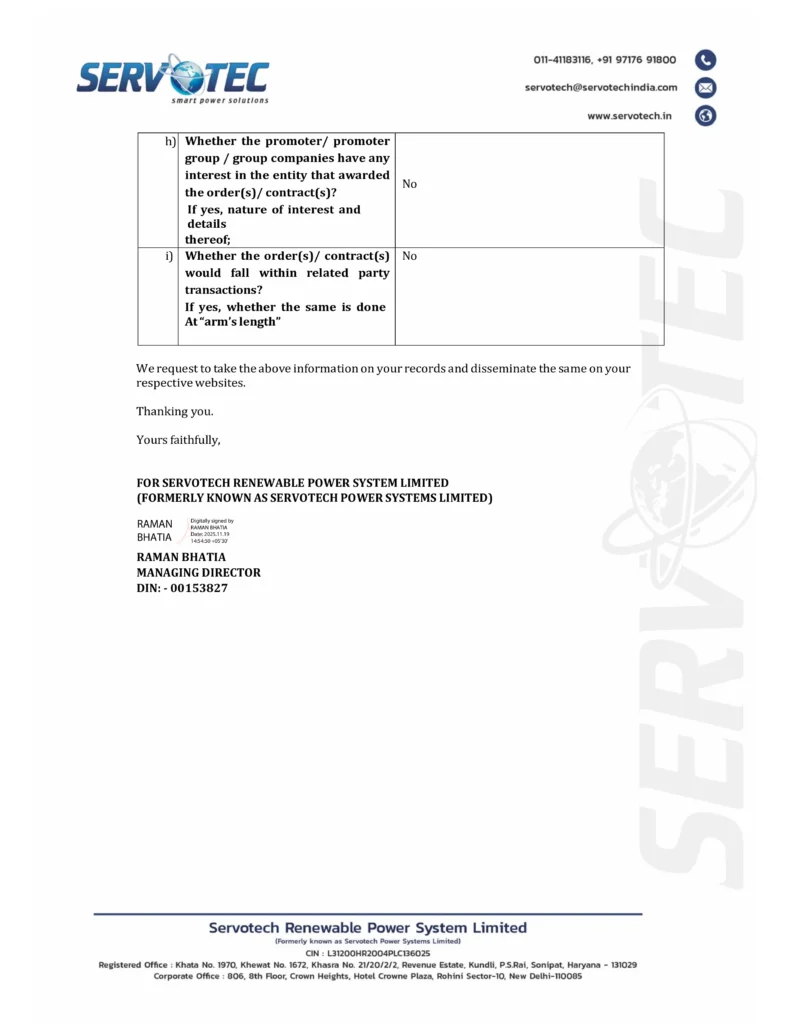 httpsnsearchives.nseindia.comcorporateSERVOTECH_19112025145531_NSEBO1.pdf 2 