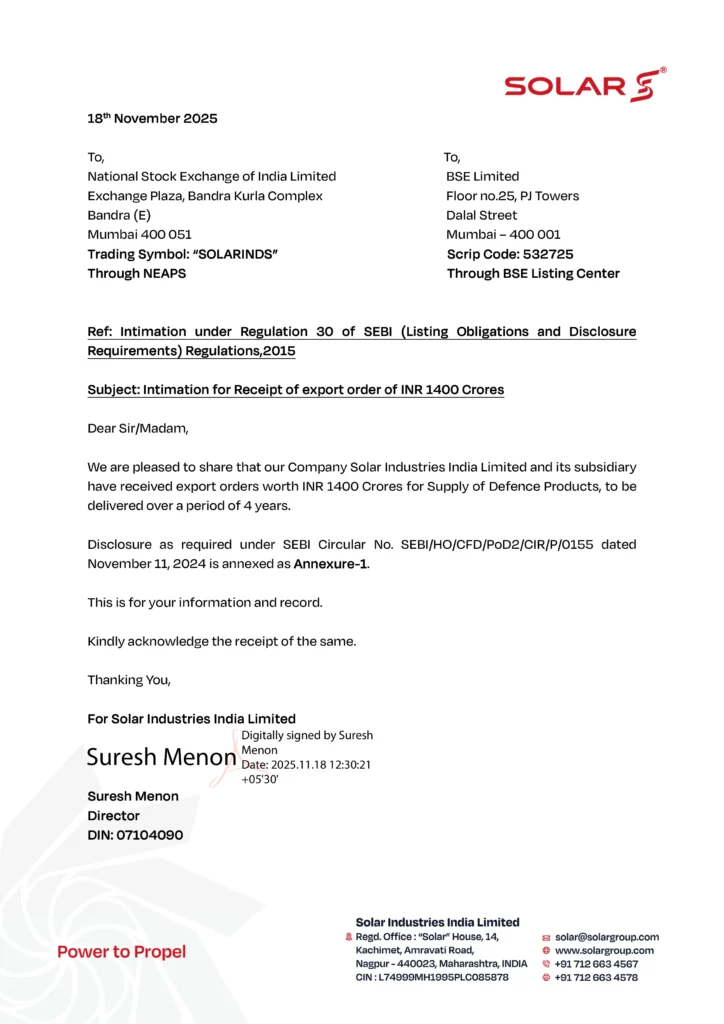 httpsnsearchives.nseindia.comcorporateSOLARINDS_18112025123857_Order_1400_cr.pdf 1